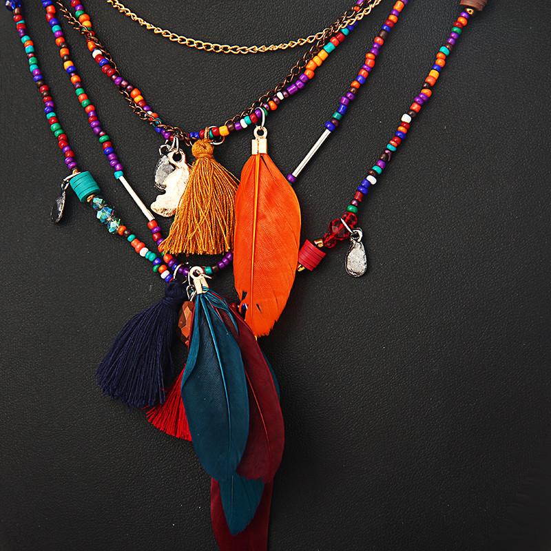 Bohemian Feather Necklace - Free Spirit Tribe