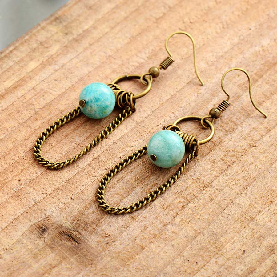 Amazonite Swing Earrings - Free Spirit Tribe