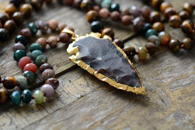 Onyx Arrow Necklace - Free Spirit Tribe