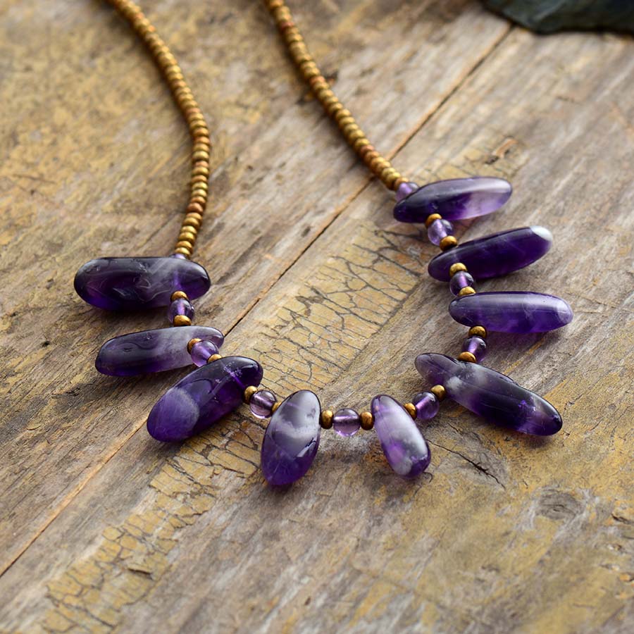 Amethyst Seeds Necklace - Free Spirit Tribe