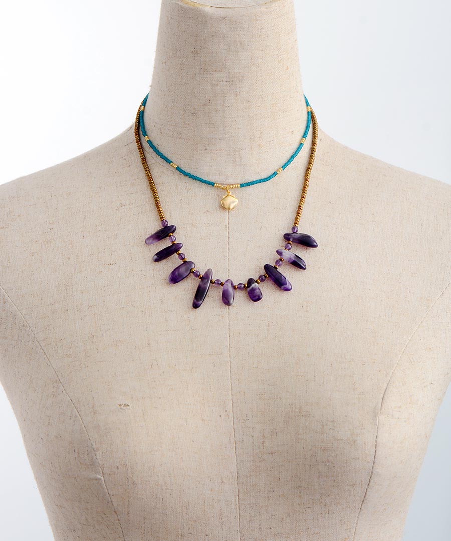 Amethyst Seeds Necklace - Free Spirit Tribe