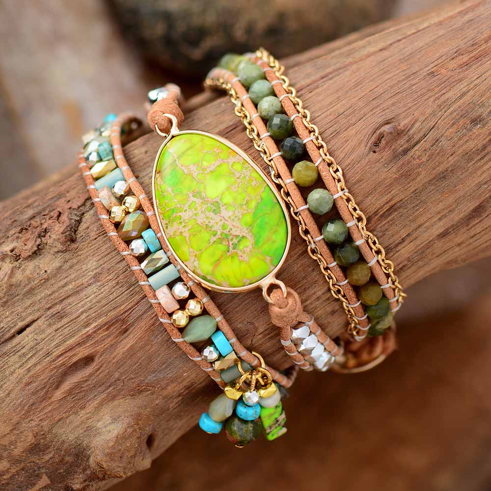 Lime Jasper Bracelet - Free Spirit Tribe