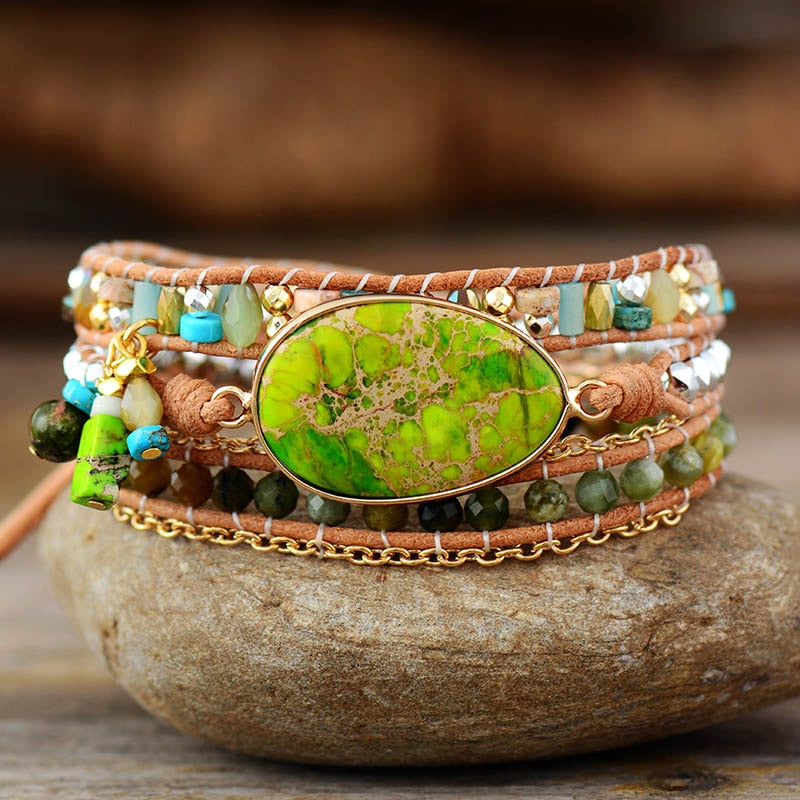 Lime Jasper Bracelet - Free Spirit Tribe