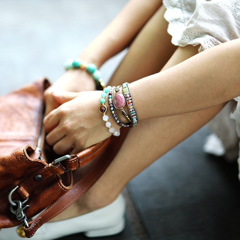 Wrist Candy Bracelet Set - Pink