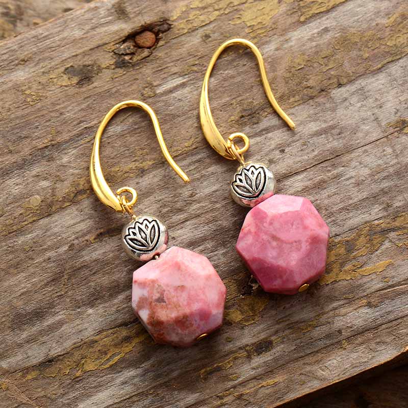 Lotus Gem Earrings - Free Spirit Tribe