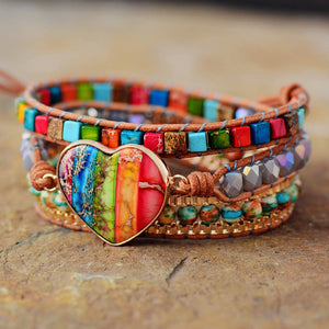 Rainbow Heart Bracelet - Free Spirit Tribe