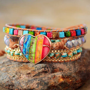 Rainbow Heart Bracelet - Free Spirit Tribe