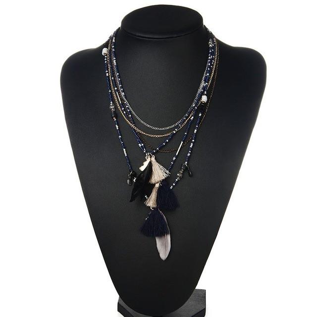 Bohemian Feather Necklace - Free Spirit Tribe